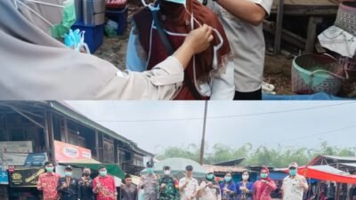 Gerak Cepat Uspika Kecamatan Batu Ketulis Bagikan Masker kepada Warga