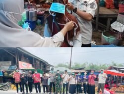 Gerak Cepat Uspika Kecamatan Batu ketulis Bagikan Masker Warga