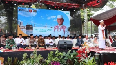 Kapolres Lampung Barat Hadiri Tablig Akbar Bersama Gubernur dan Ustad Das’ad Latief