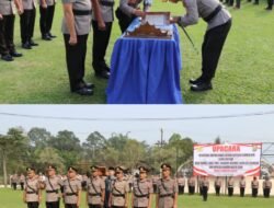 Kapolres Lampung Barat Pimpin Upacara Sertijab PJU Kapolsek Jajaran