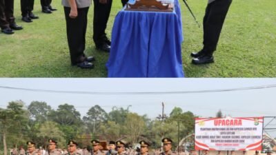 Kapolres Lampung Barat Pimpin Upacara Sertijab PJU Kapolsek Jajaran